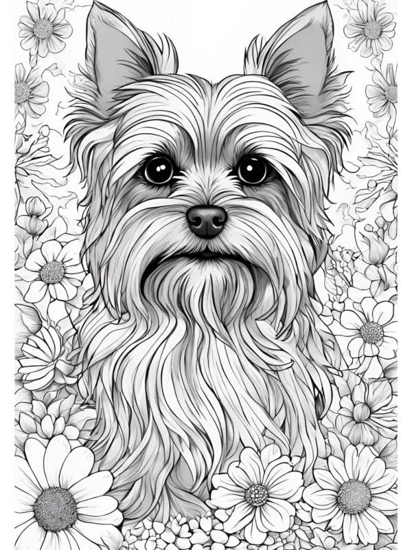 yorkie dog coloring pages