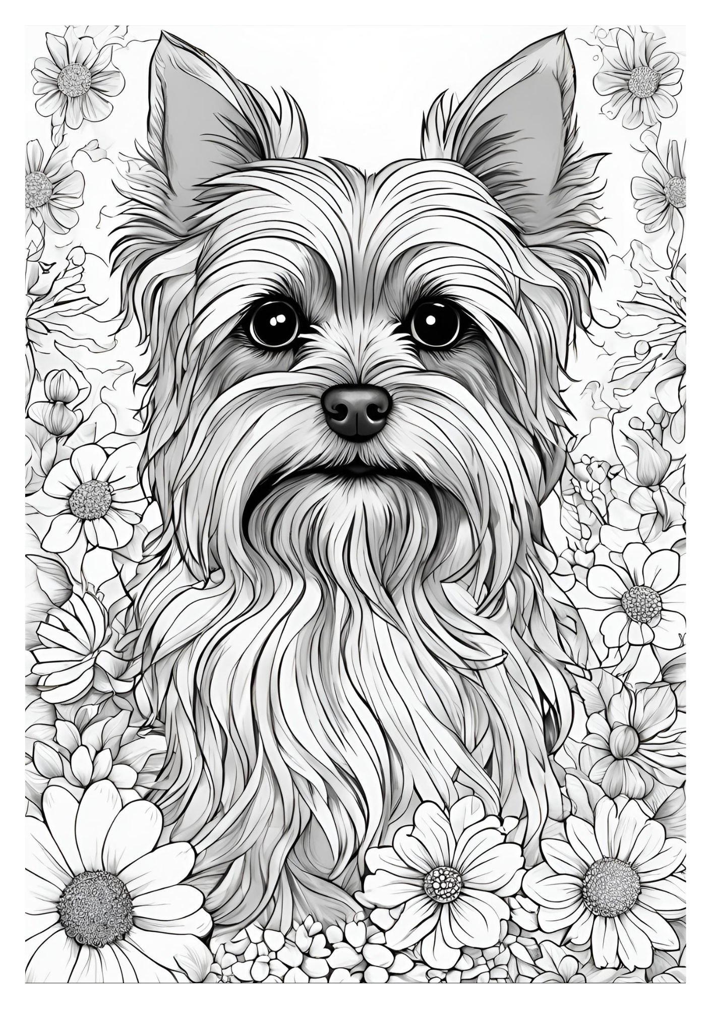 yorkie dog coloring pages