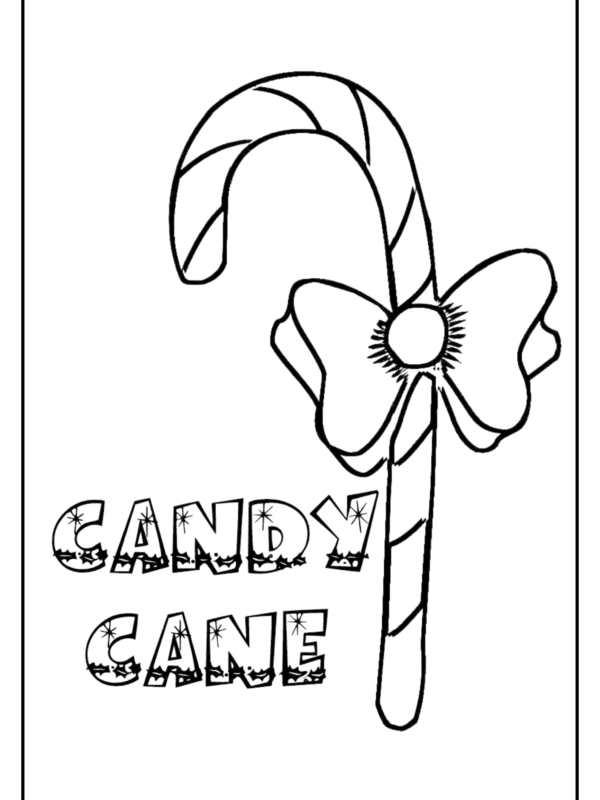 candy cane coloring page