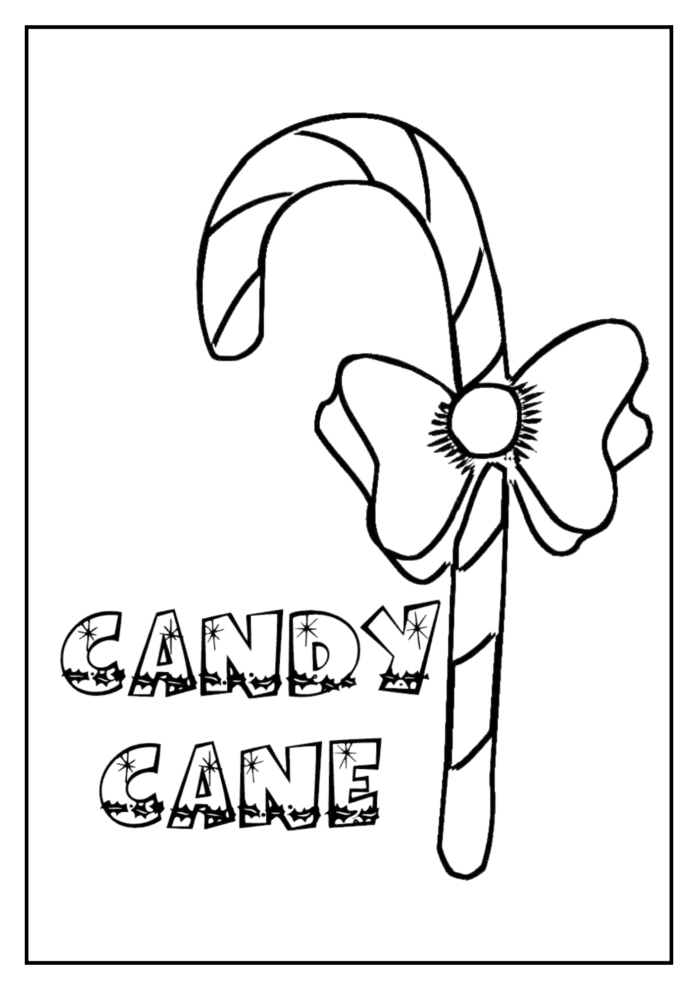 candy cane coloring page